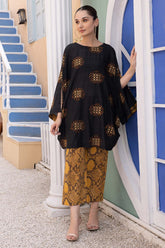 2-Pc Lawn Embroidered Kaftan With Plain Trouser CNP23-01